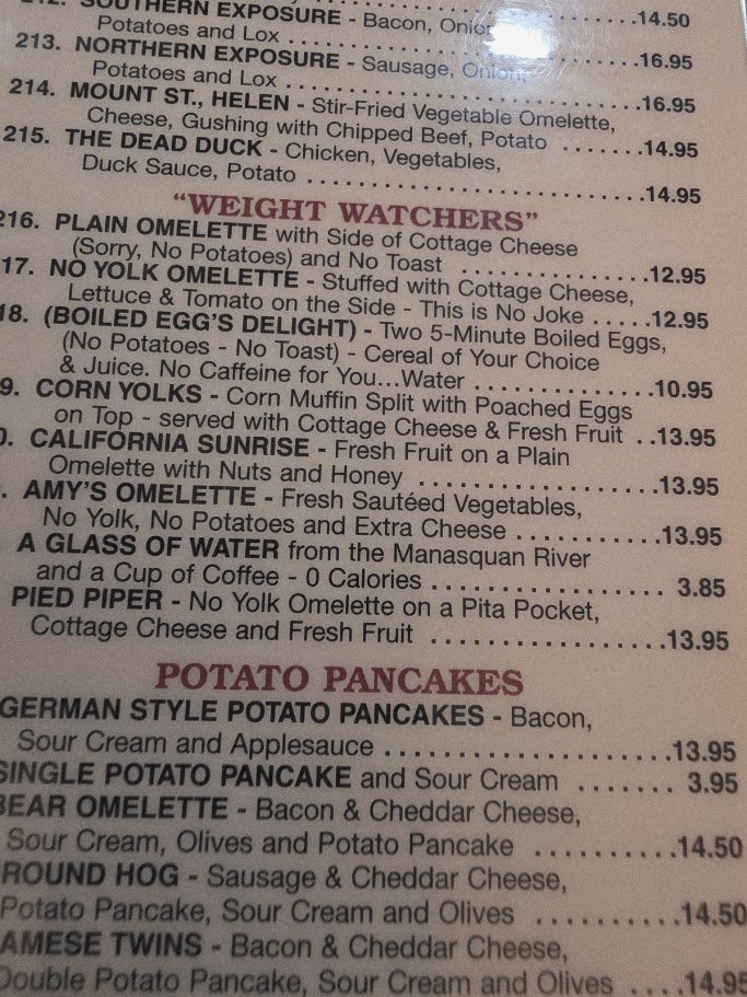 Breakfast plates on a restaurant table.
